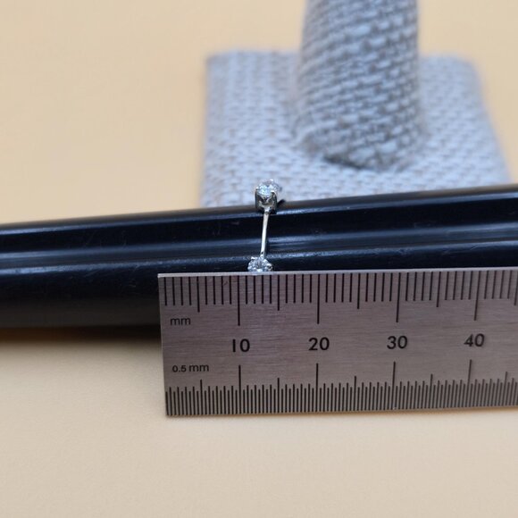 Size 6.75 Sterling Silver Abstract Cubic Zirconia Gems Ring A5020 - Picture 8 of 9